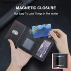 Tri-Fold Slim MagSafe Leather Wallet With Stand