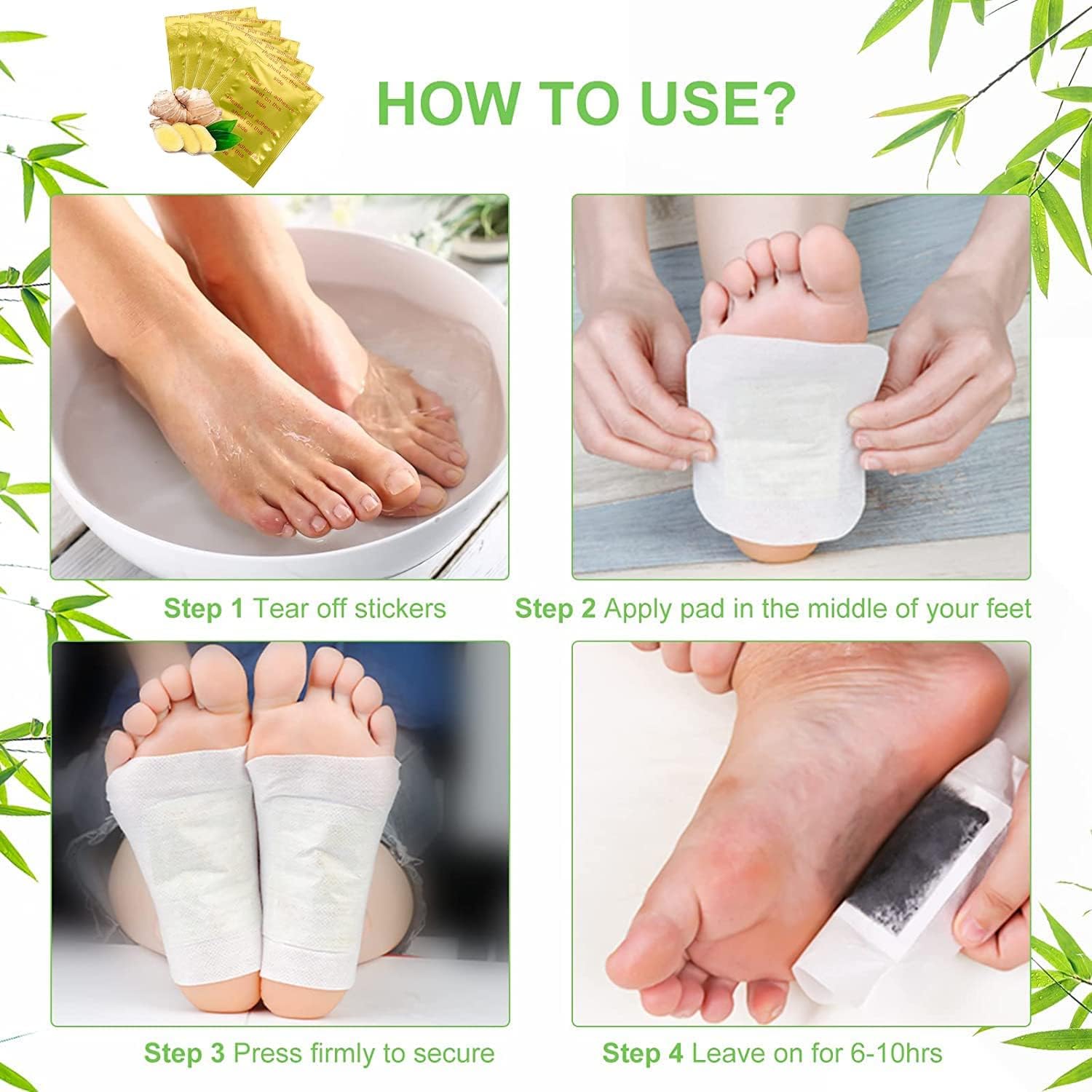 Detox Health Foot patches, Cleansing Toxin Remover Natural organic Foot Patch, Detoxification Stress Relief Sleep Patch, Pain Relief Detox pad, For Men & Women (PACK OF 10)