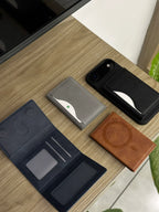 Tri-Fold Slim MagSafe Leather Wallet With Stand