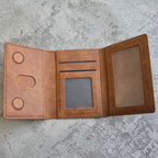 Tri-Fold Slim MagSafe Leather Wallet With Stand