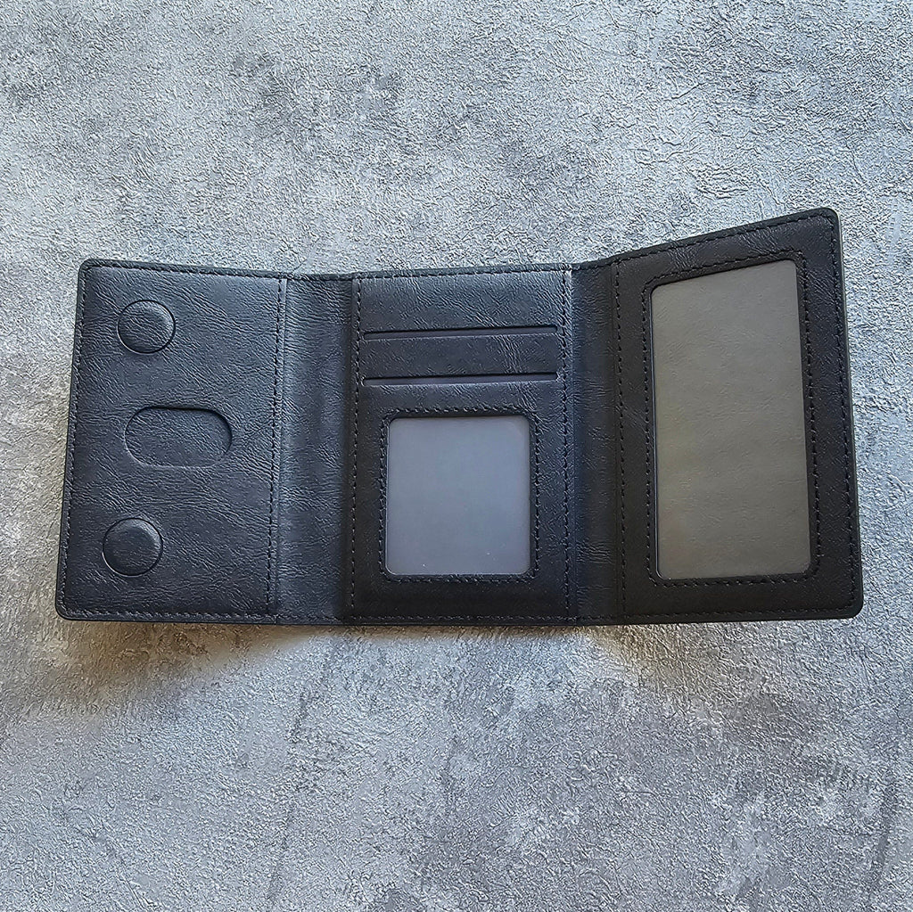 Tri-Fold Slim MagSafe Leather Wallet With Stand