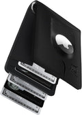 Smart AirTag Leather Wallet for Men – Slim RFID Blocking Card Holder with Tracker Slot