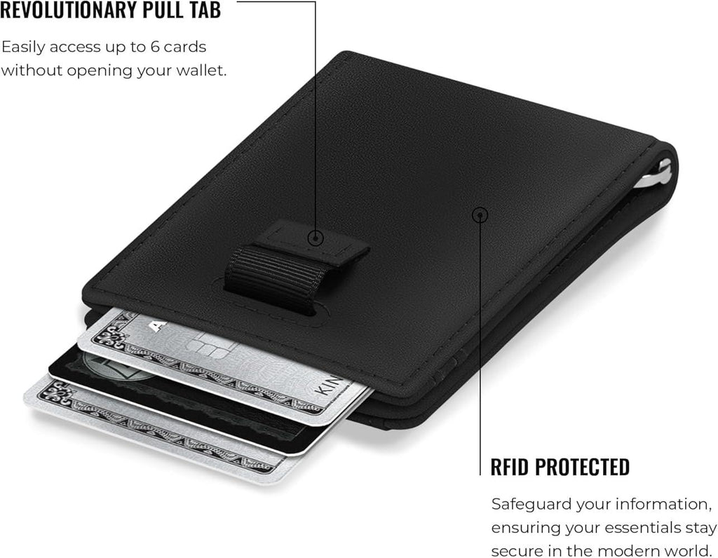 Smart AirTag Leather Wallet for Men – Slim RFID Blocking Card Holder with Tracker Slot