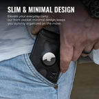 Smart AirTag Leather Wallet for Men – Slim RFID Blocking Card Holder with Tracker Slot