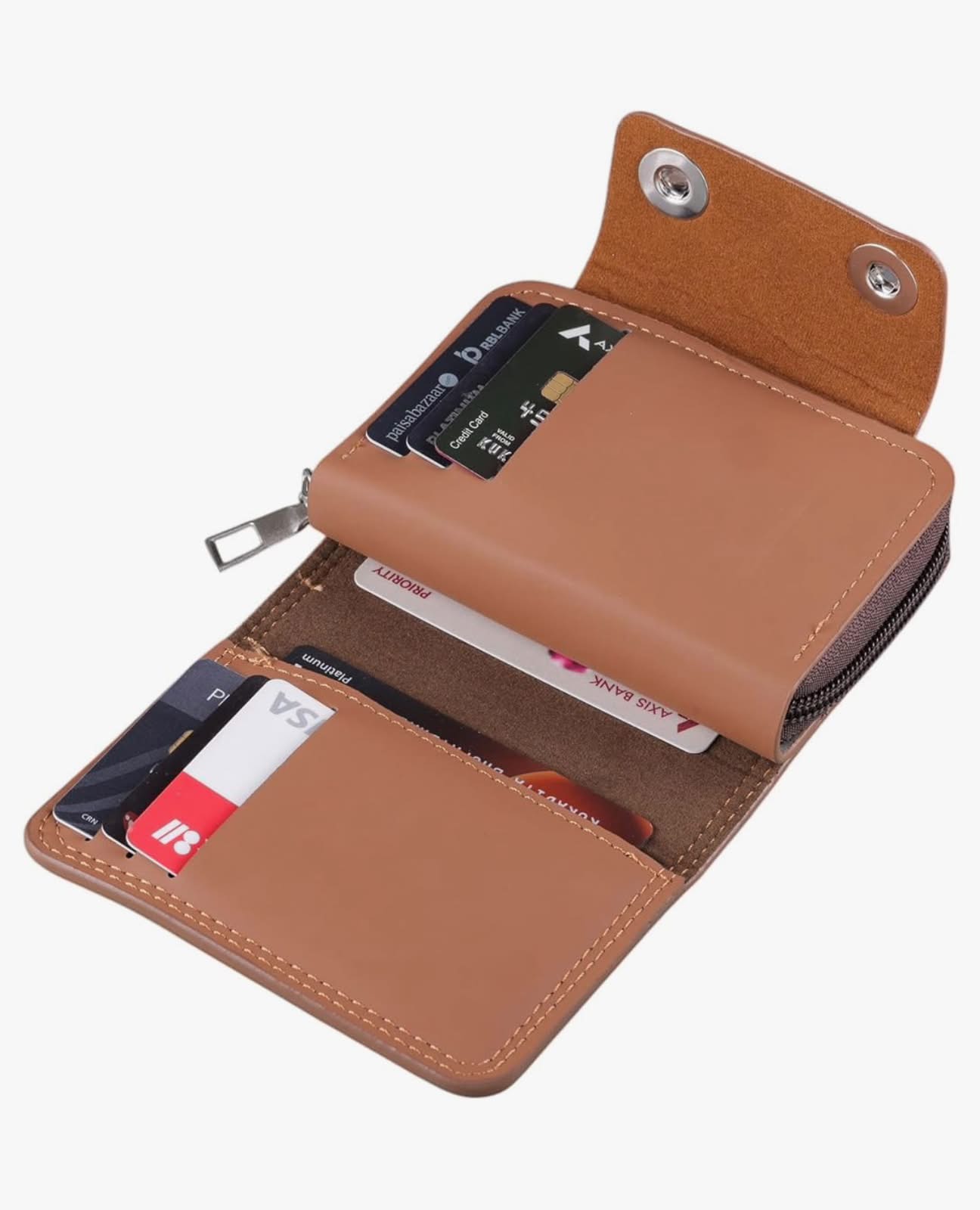 Unique unisex Leather wallet with zipper
